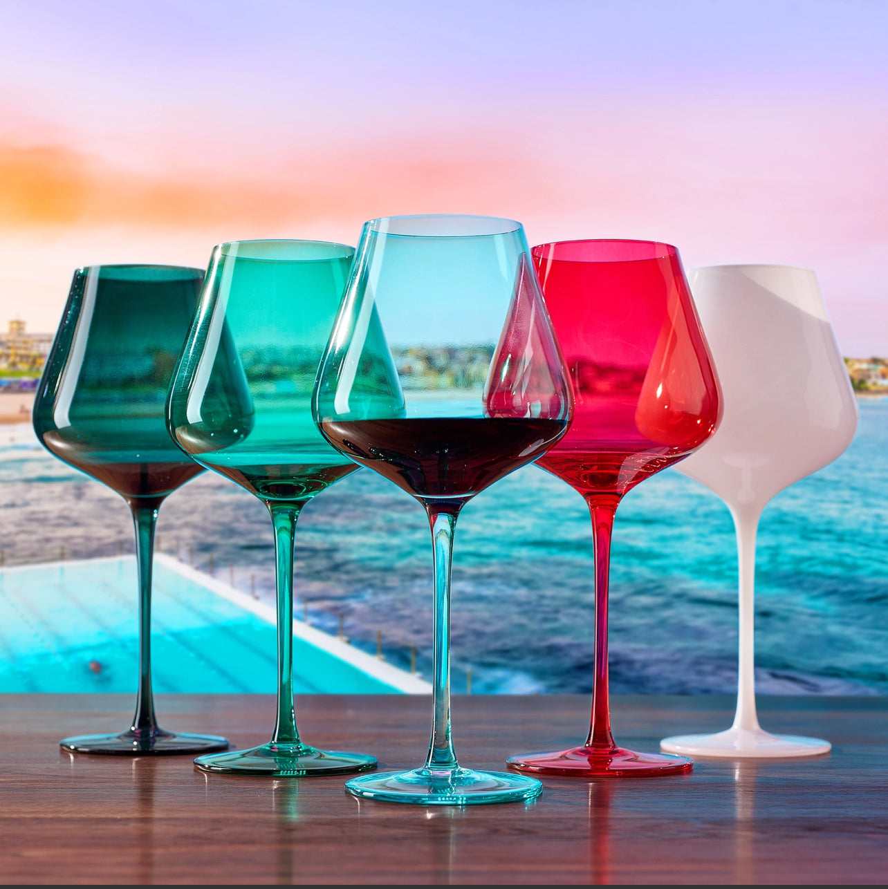 Australian Beach Wine Glass Set | 5 Set